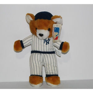 Vintage New York Yankees Baseball Plush Teddy Bear Steven Smith Stuffed Animal